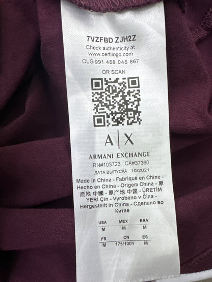 Armani Exchange Polo Tee Burgundy Preloved