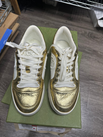 Gucci MAC80 Sneakers In Metallic Gold New Size 36.5