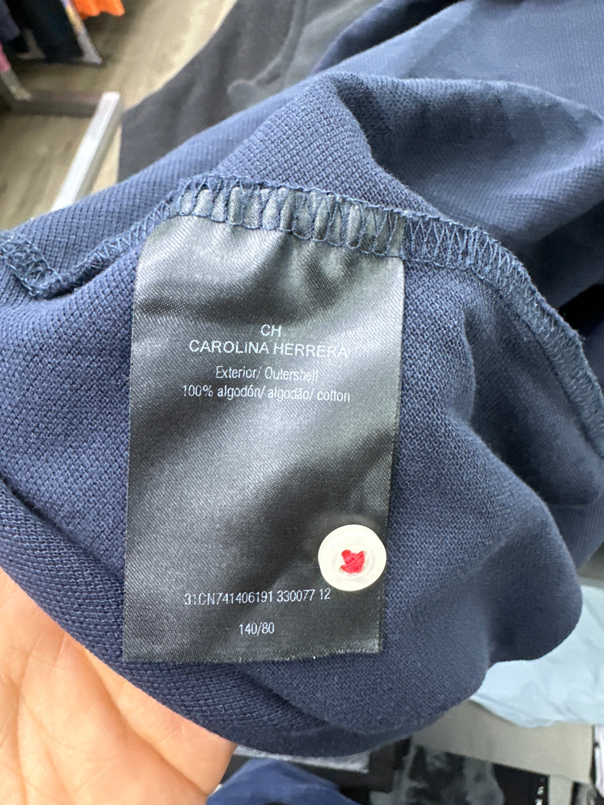 Carolina Herrera Navy CH All Over Print Preloved