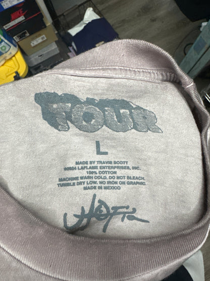 Travis Scott Utopia Tour along Sleeve Dirty Pink Tee