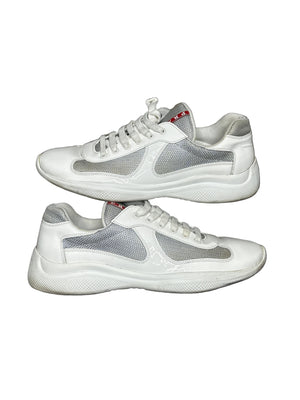Prada America’s Cup Low White Silver/Grey Preloved Size 10