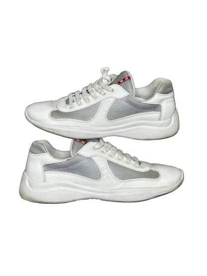 Prada America’s Cup Low White Silver/Grey Preloved Size 10