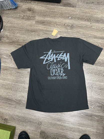 Stussy Classic Gear Black Faded Tee New