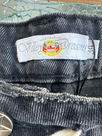 Valle Rhinestone Jean Shorts Grey Preloved