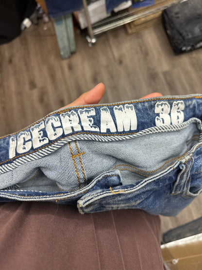Icecream Neon Lime Logo Blue Wash Jeans Preloved