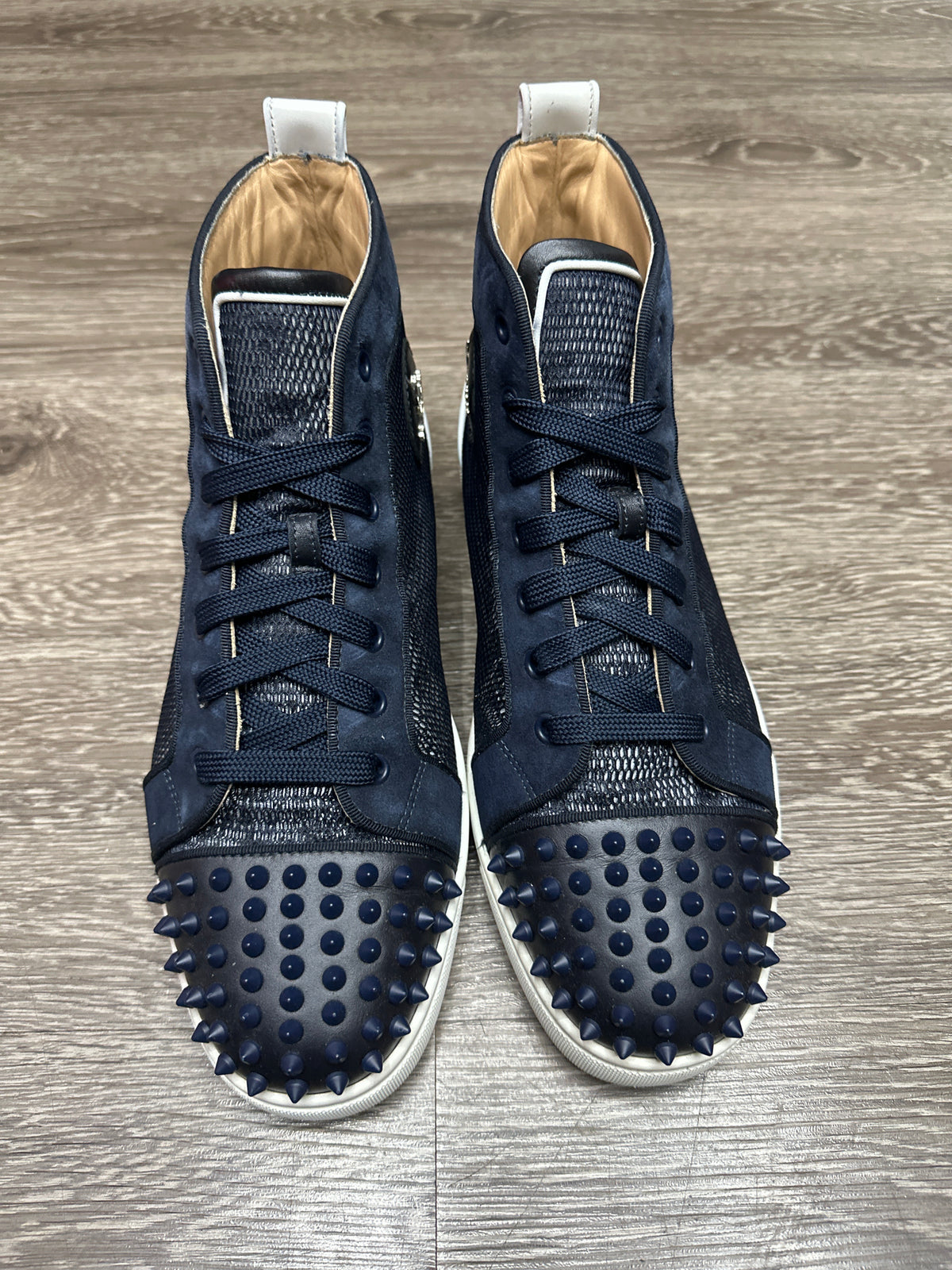 Christian Louboutin Louis Orlato Spike Mesh High Navy Blue Preloved