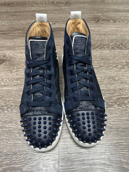 Christian Louboutin Louis Orlato Spike Mesh High Navy Blue Preloved