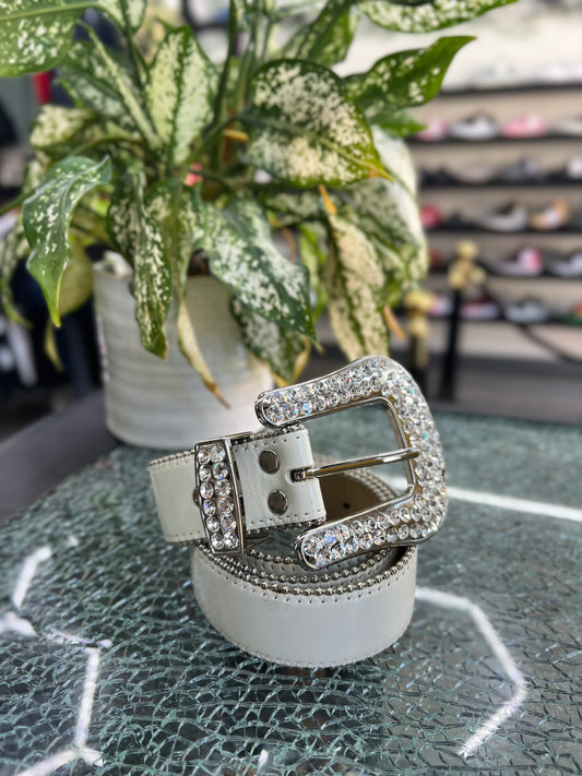 B.B. Simon Belt White Preloved