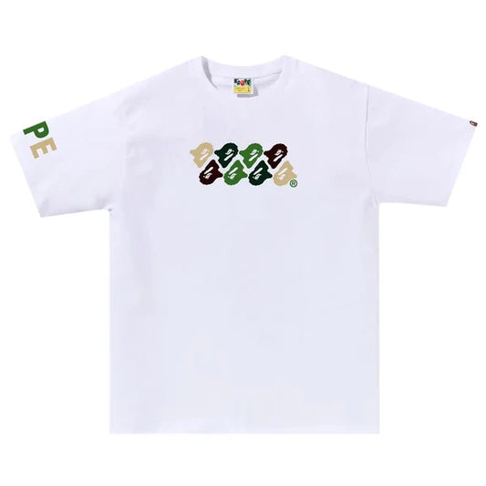 Bape Tee Green Camo Chest Hit New