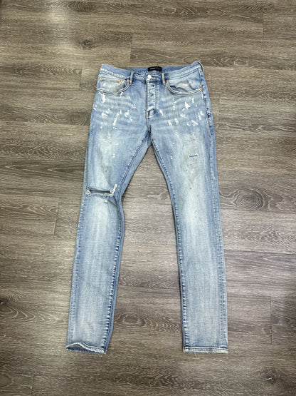 Purple Brand Light Blue Wash Distressed Jeans size 34 Preloved