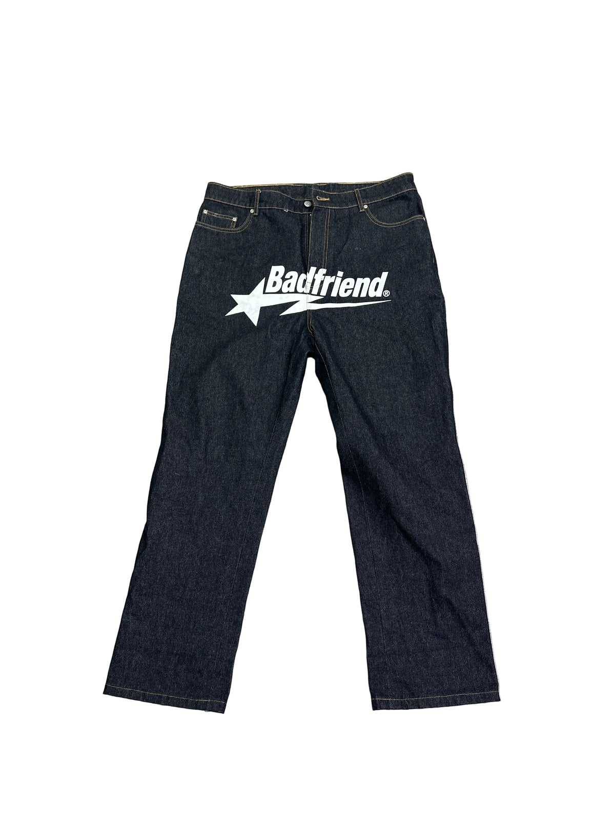 BadFriend Black Logo Detail 5 Pocket Denim Jeans Preloved