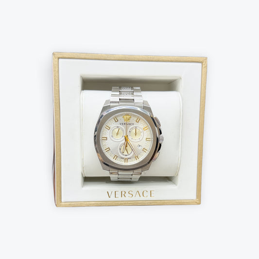 Versace Men's Geo Chronograph Silver Watch