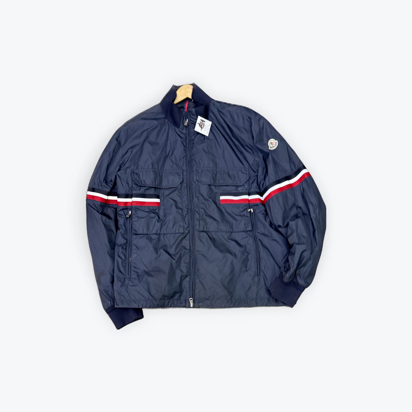 Moncler Jacket Navy/Red Reflective Preloved
