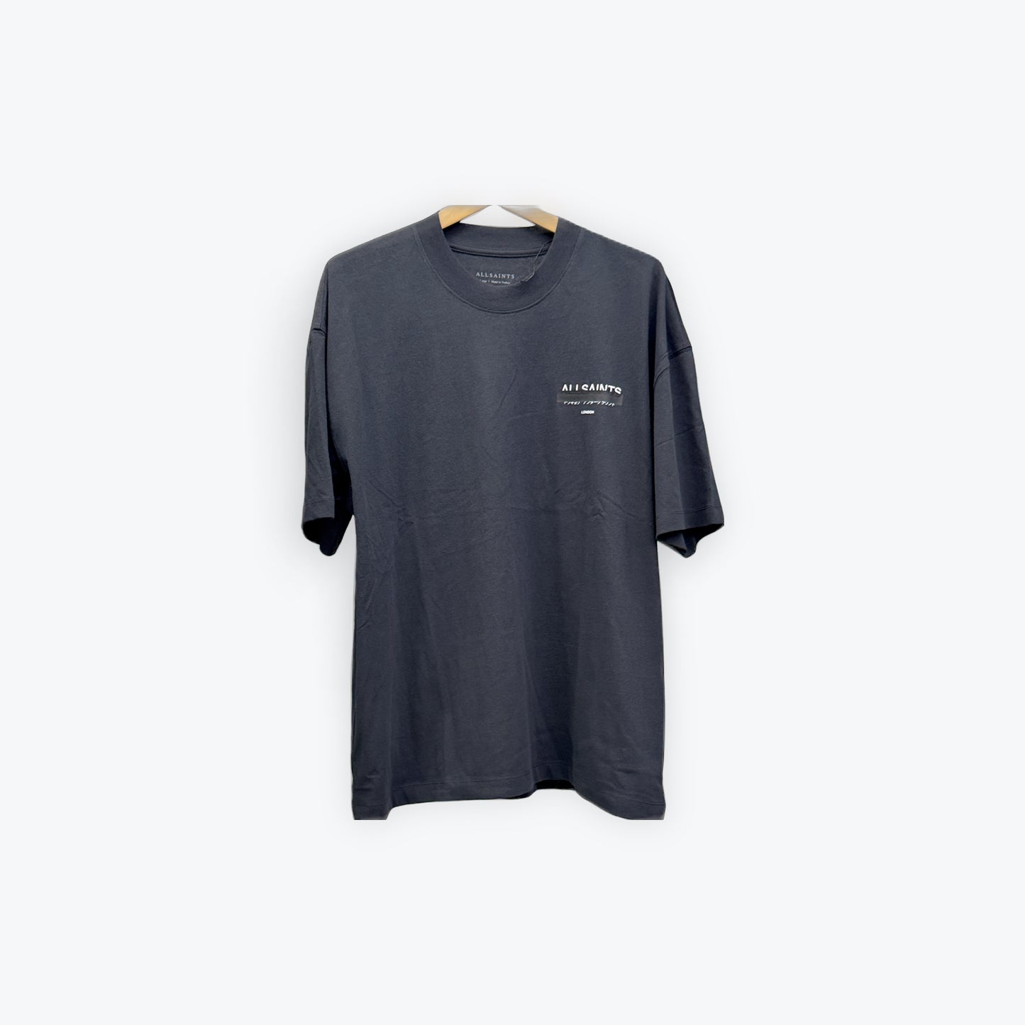 AllSaints Tee Black Redact New