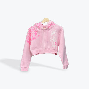 SDL Cropped Zip Up Pink New