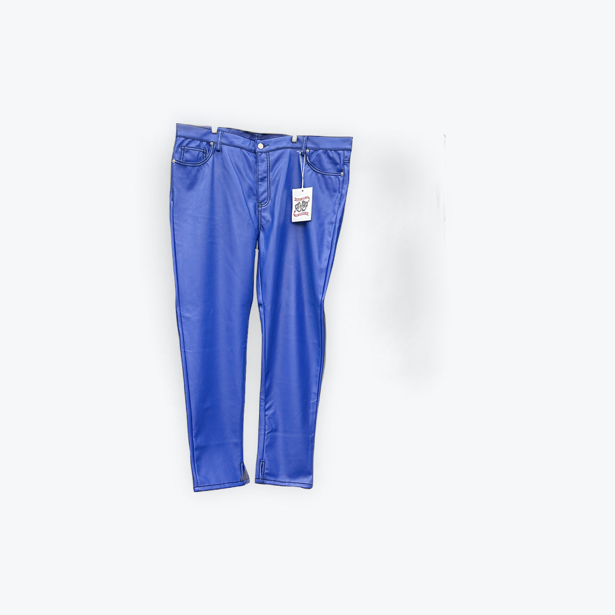 ASAALI Leather Pants Blue/Black New