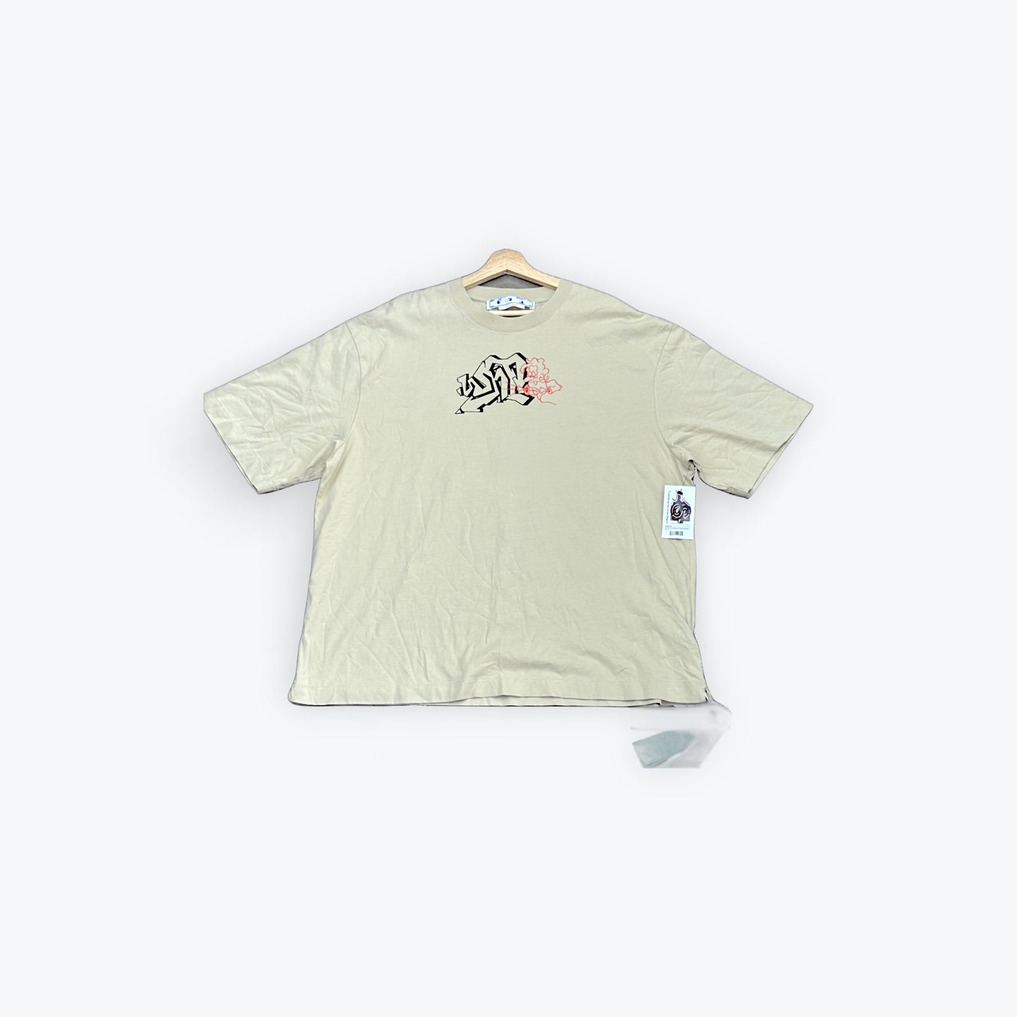 Off-White Tan Back Hit Tee Preloved