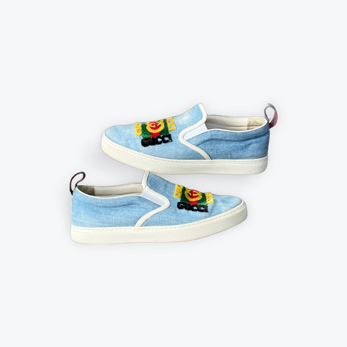 Gucci Slip On Blue Denim Preloved