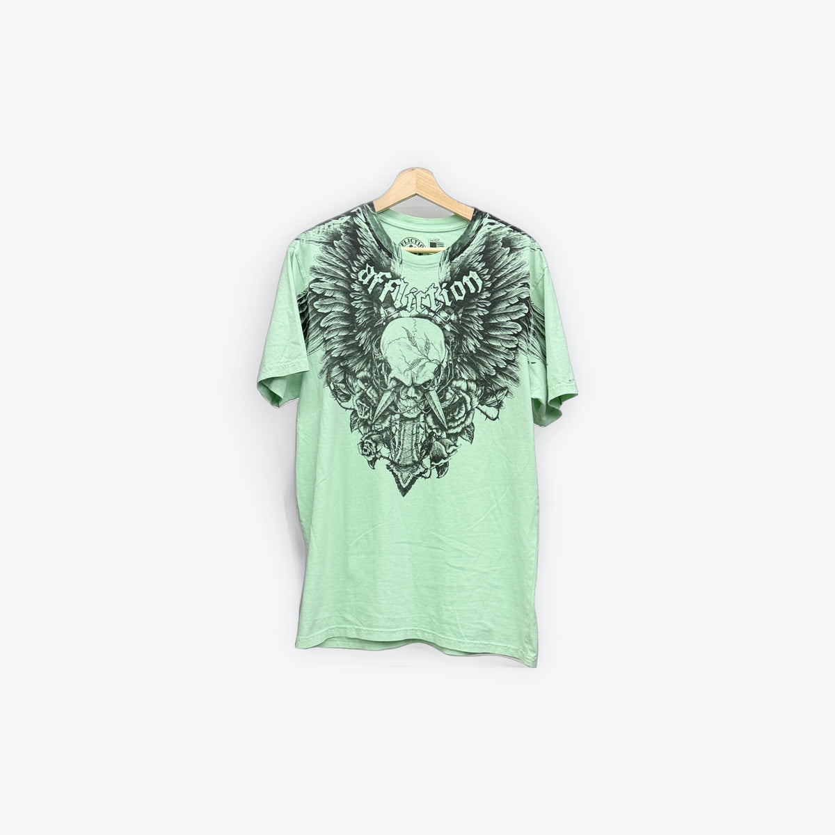 Affliction Mint/Black Skull New