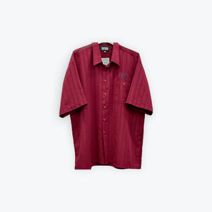 Versace Short Sleeve Button Up Burgundy Preloved