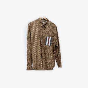 Burberry Long Sleeve Button Up Brown Monogram Preloved