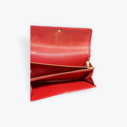 Louis Vuitton Wallet Long Red Pre Owned