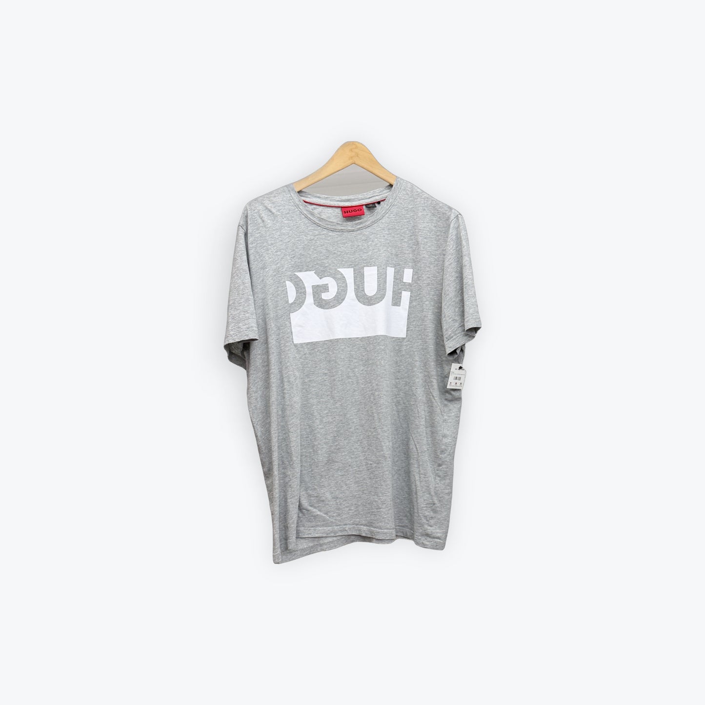 Hugo Boss Grey Tee White Negative Print Preloved