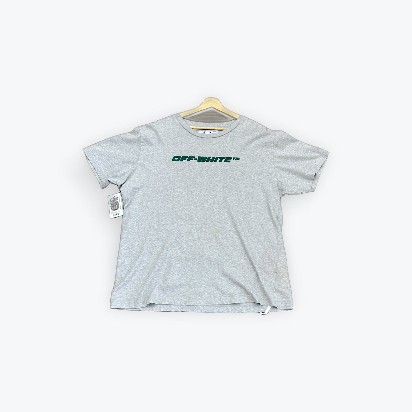 Off-White Tee Grey/Green Preloved