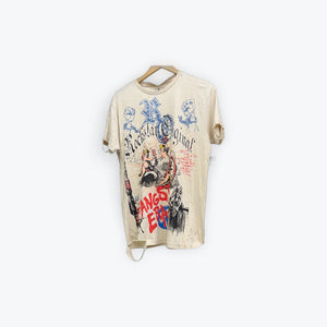 Rockstar Ripped Tee Tan New