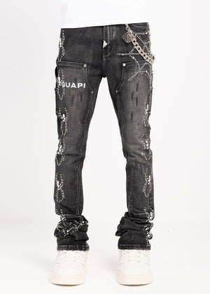 Guapi Jeans Obsidian Black Spider New