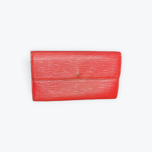 Louis Vuitton Wallet Long Red Pre Owned