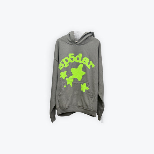 Sp5der Hoodie Grey/Green Preloved