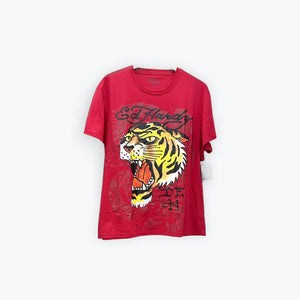 Ed Hardy Tiger Tee Red New