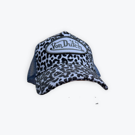 Von Dutch Navy Cheetah Print Hat Preloved